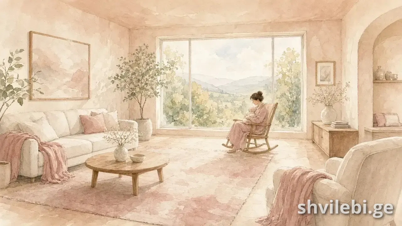 დედა ბავშვს არწევს